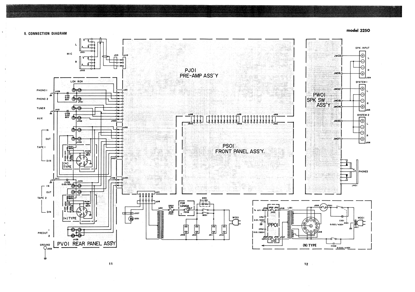 Marantz Model 3250 Stereo Control Console Service Manual (Pages: 21)