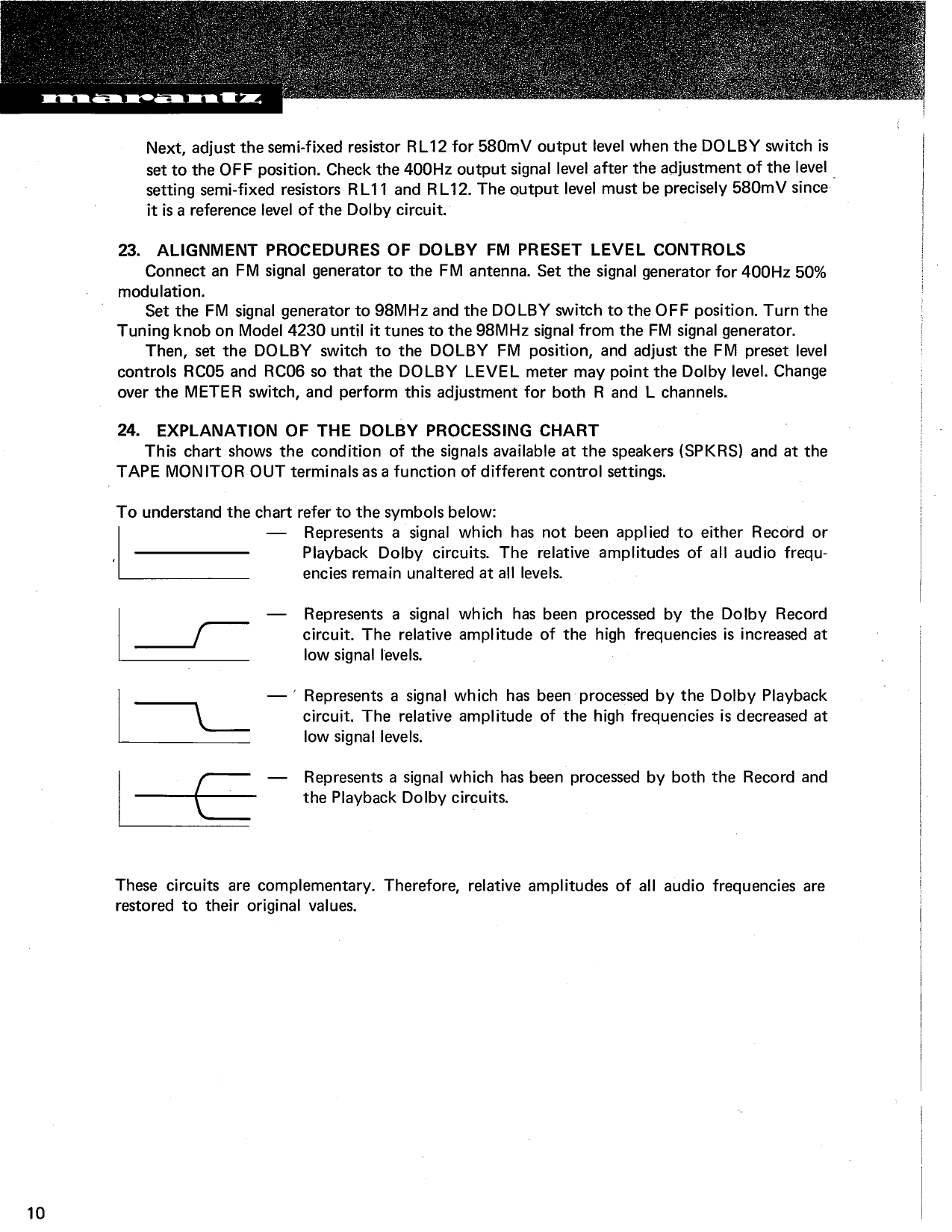Marantz Model 4230 Stereo 2+ Quadradial 4 Receiver Service Manual (Pages: 40)