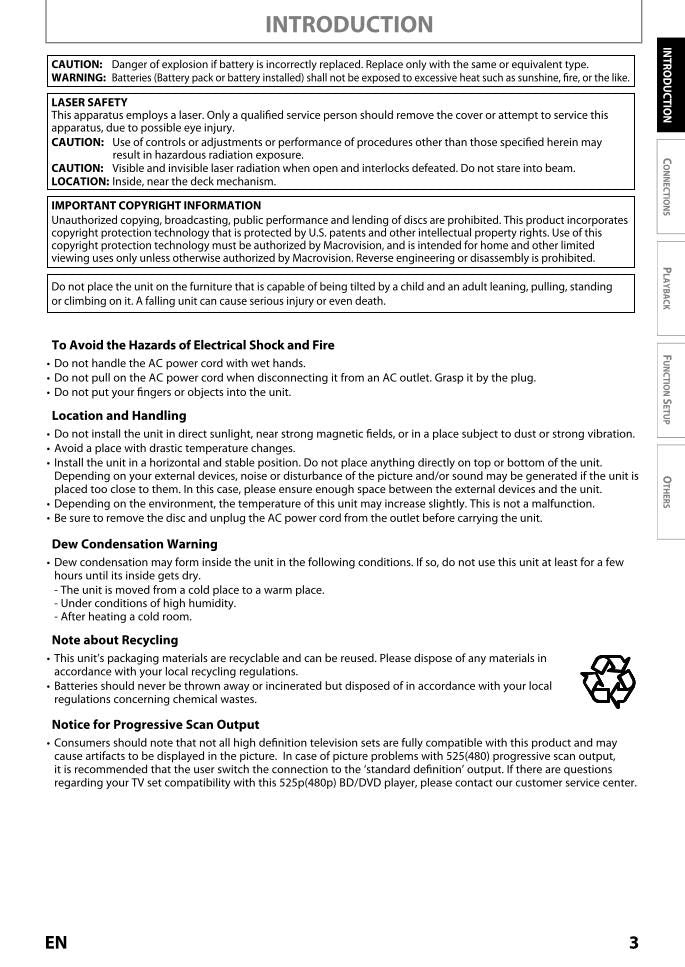 Magnavox NB500 MG 1F/F7 Blu-Ray DVD Player Operating Manual