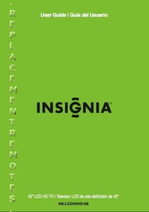 Insignia NSLCD42 HD 09 TV Operating Manual