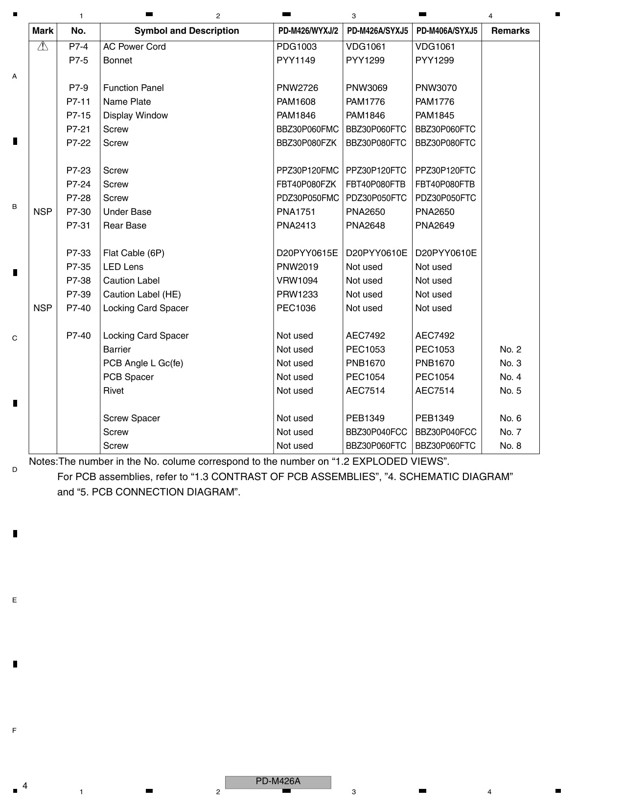 Pioneer PD-M406A & PD-M426A CD Player Service Manual (Pages: 15)