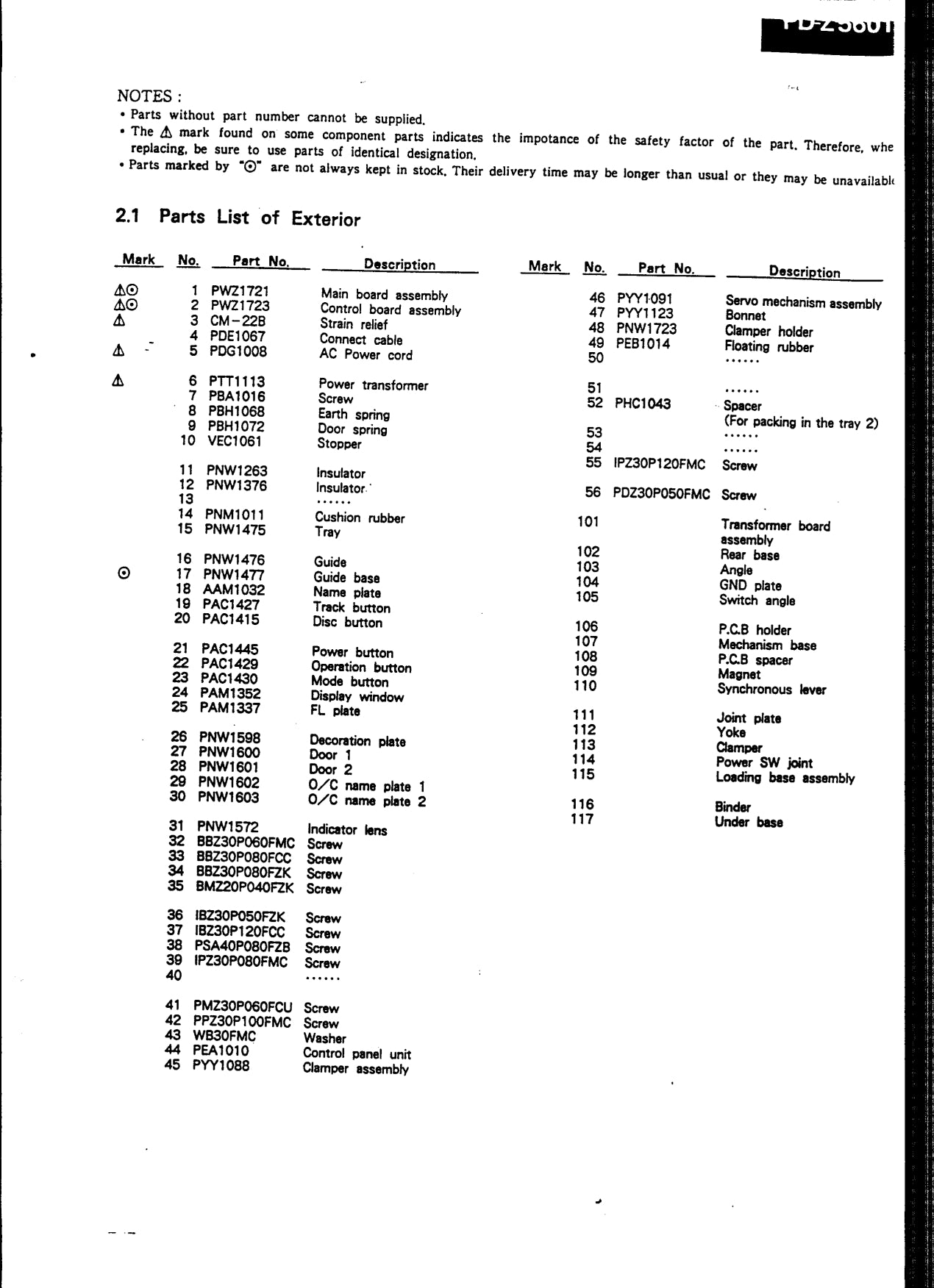 Pioneer PD-Z560T CD Player Service Manual (Pages: 52)