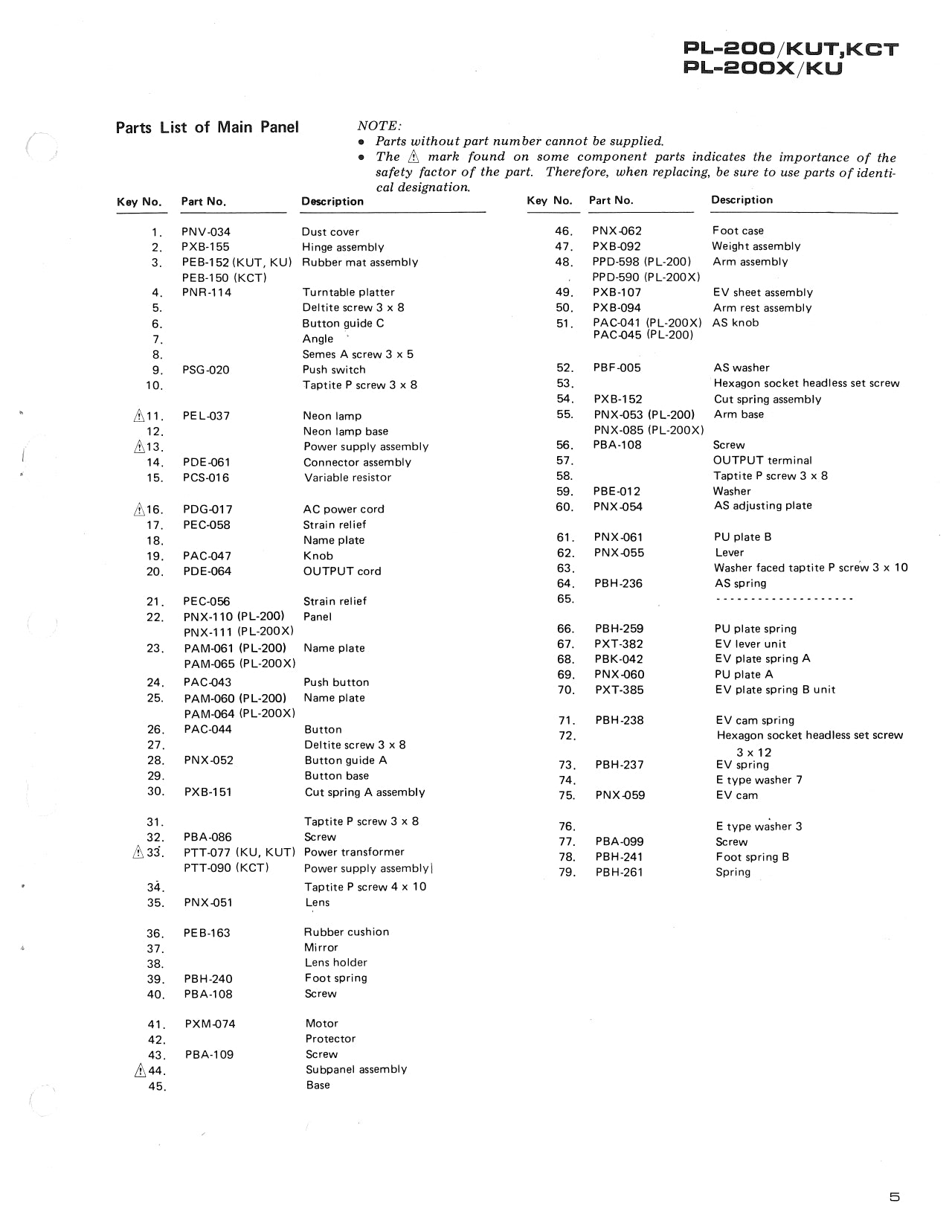 Pioneer PL-200 & PL-200X Turntable Service Manual (Pages: 10)
