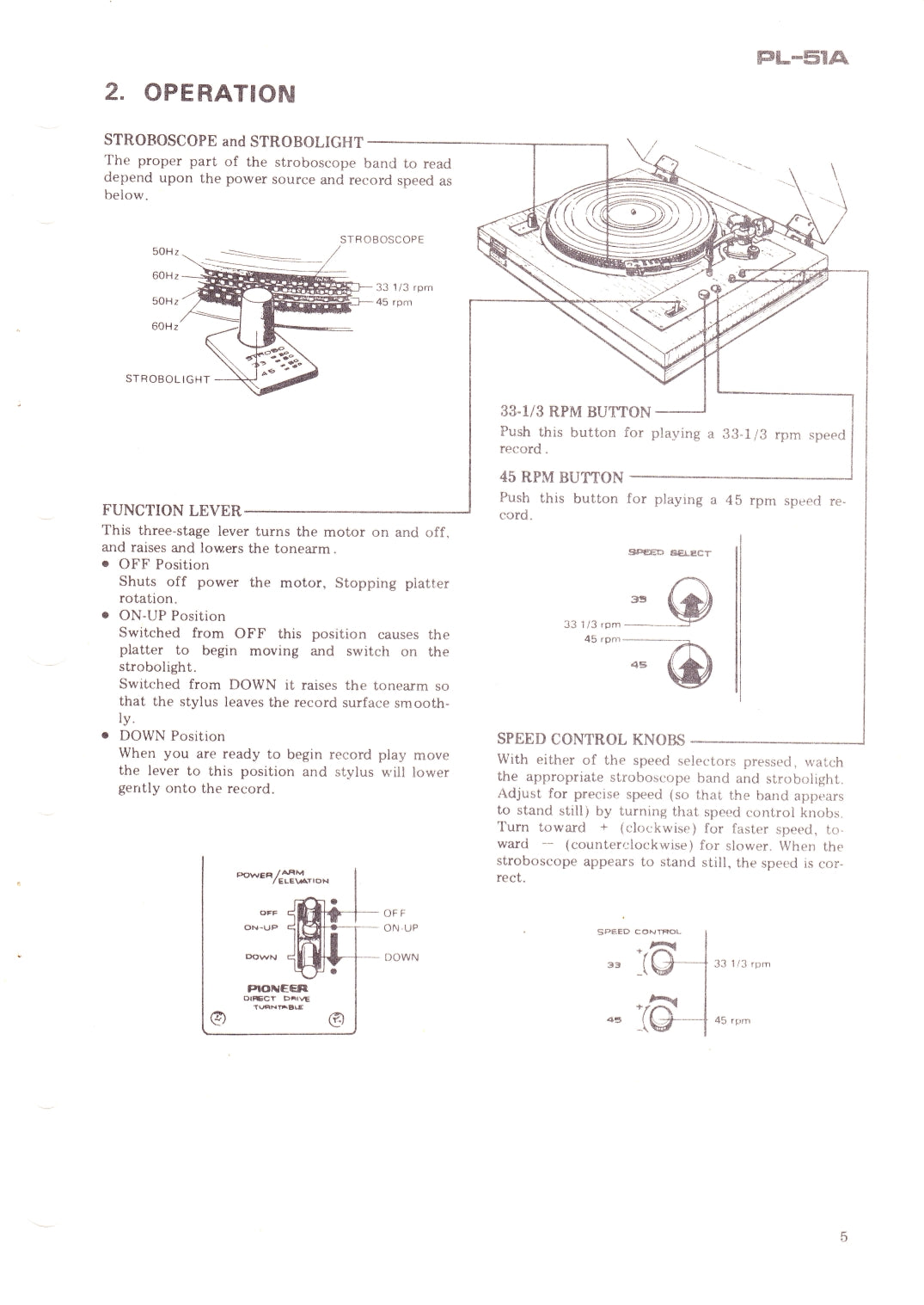 Pioneer PL-51A Turntable Service Manual (Pages: 16)