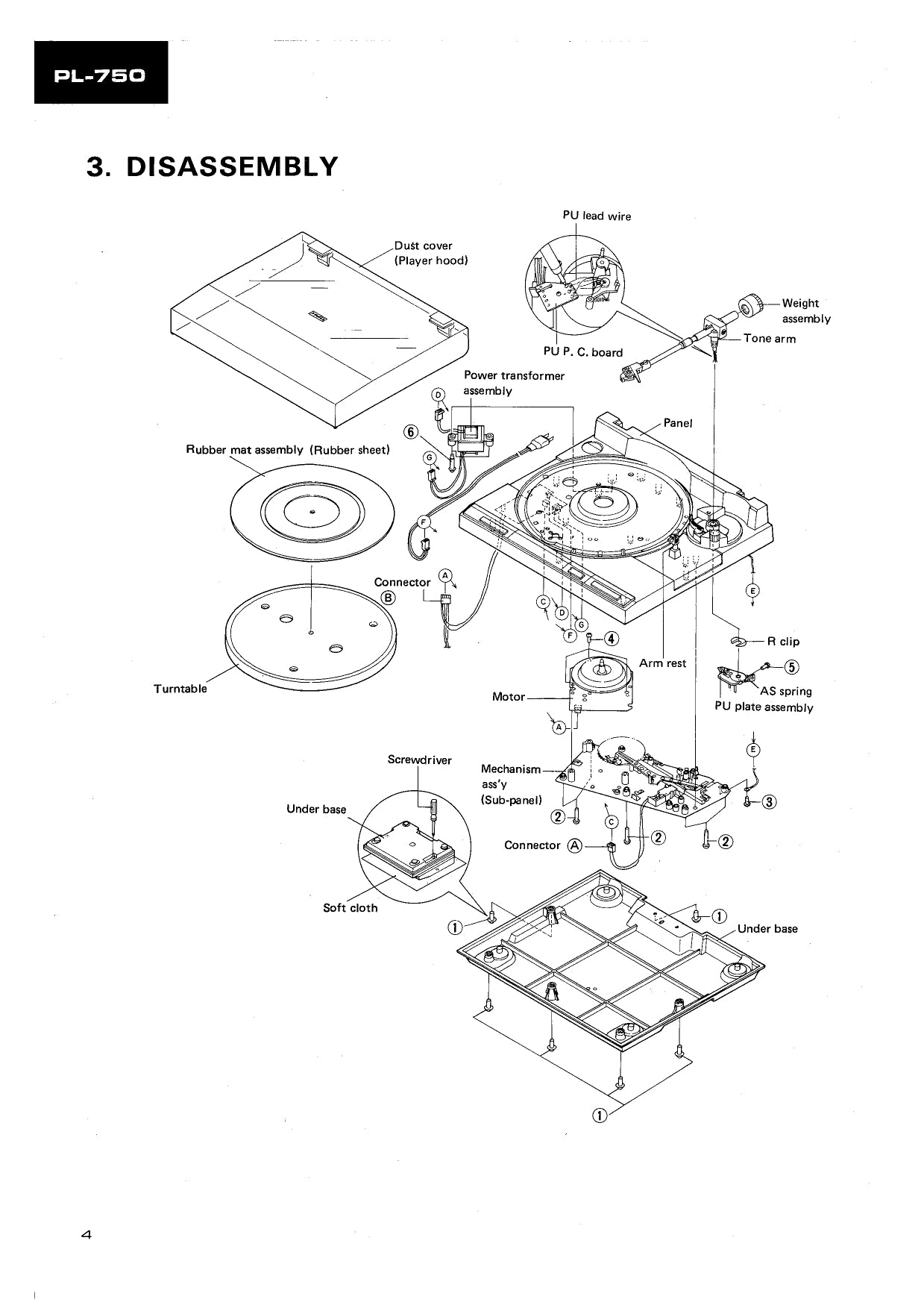 Pioneer PL-750 Turntable Service Manual (Pages: 46)
