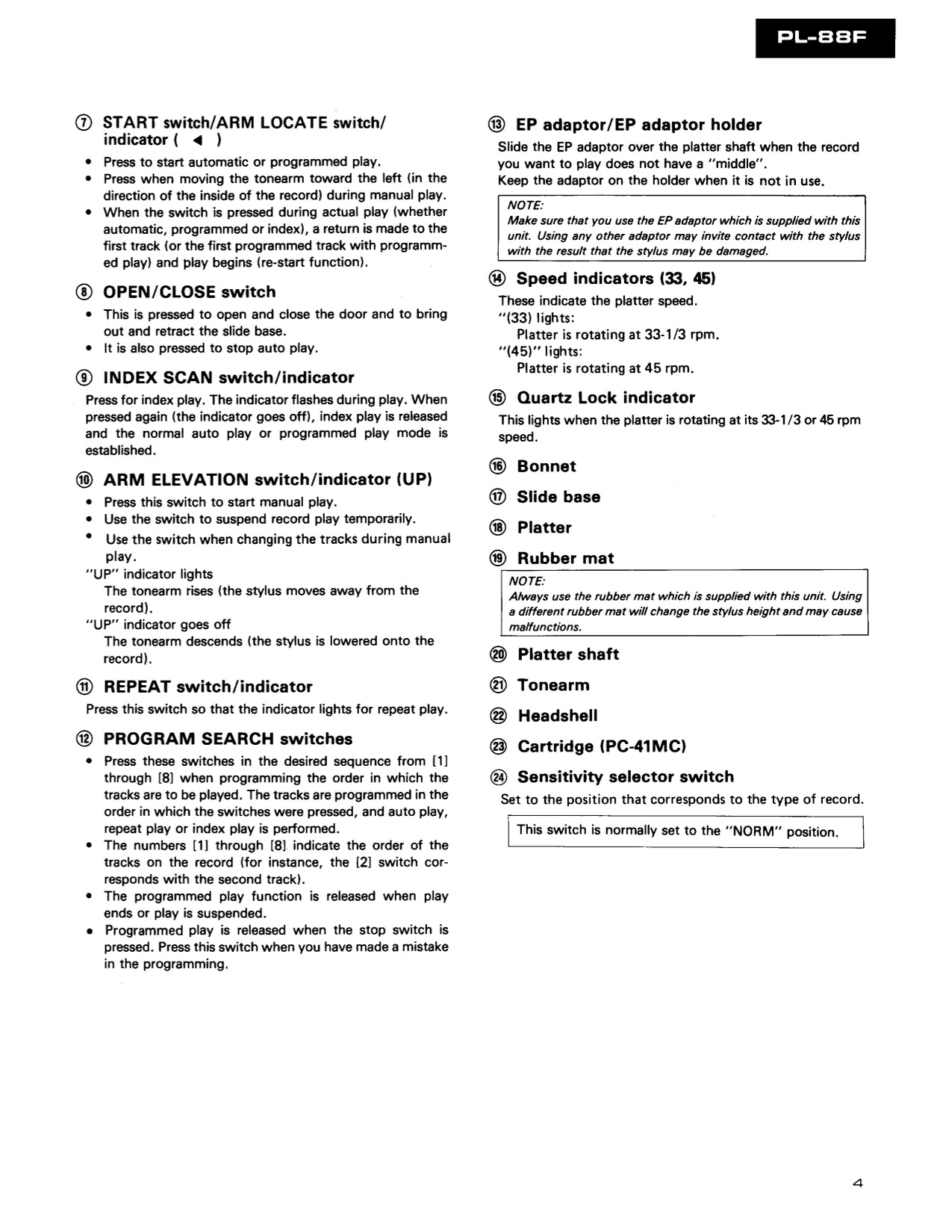 Pioneer PL-88F Turntable Service Manual (Pages: 46)