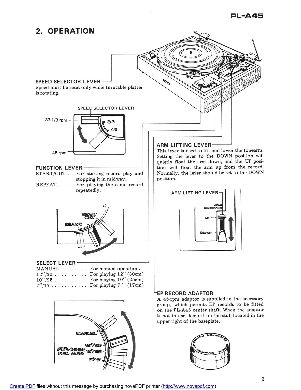 Pioneer PL-A45 Turntable Service Manual (Pages: 26)