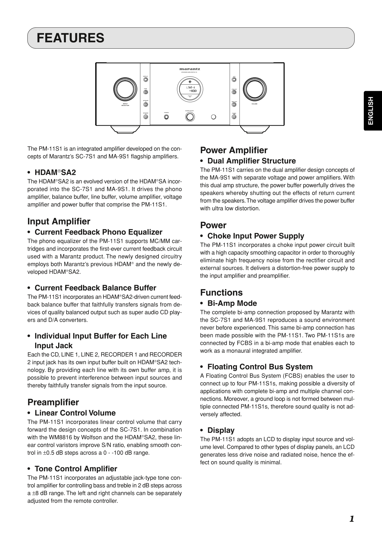 Marantz PM-11 S 1 Amplifier Owner/ User Manual (Pages: 27)