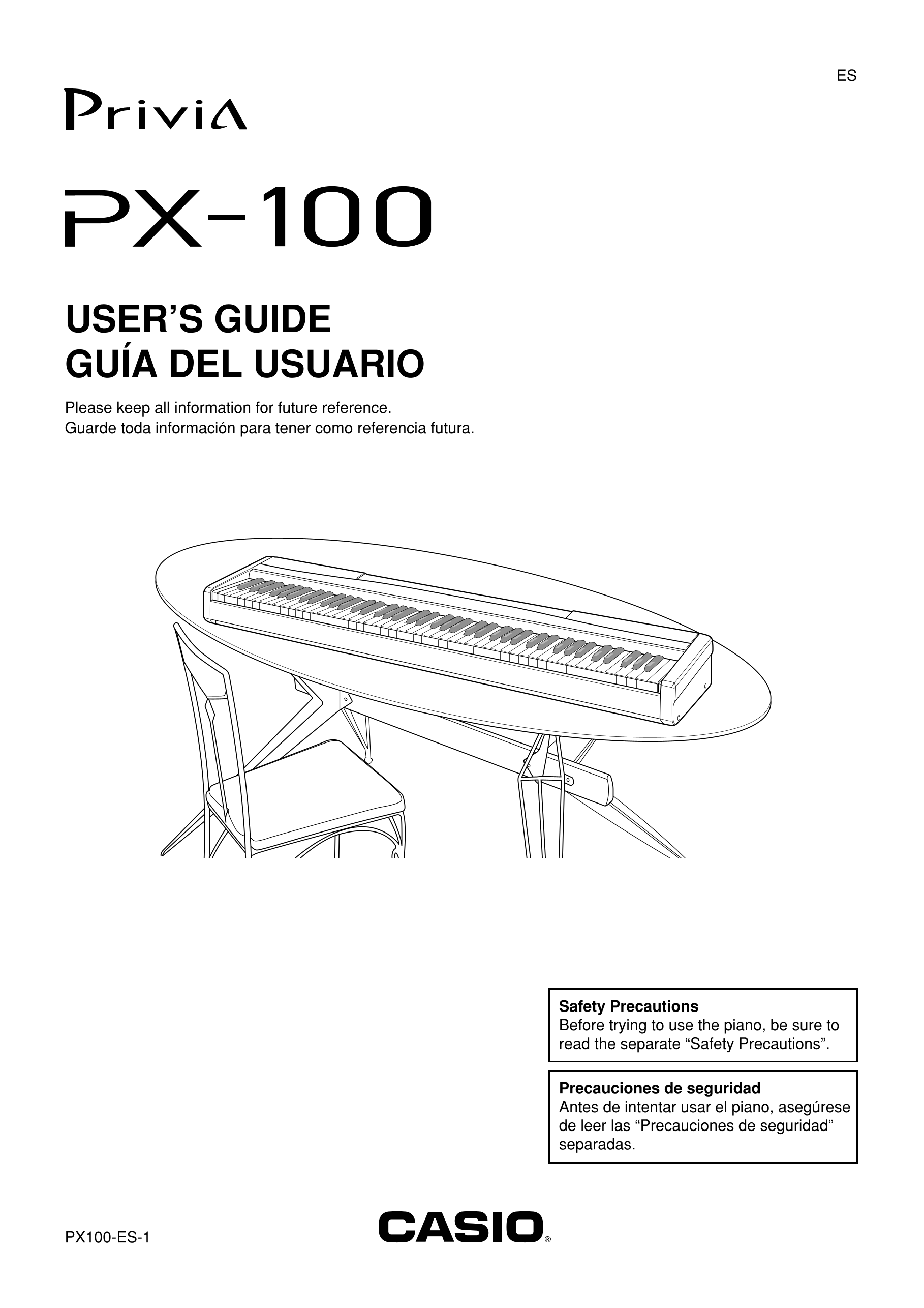 Casio PX-100 Keyboard Piano Owner's/ User Manual (Pages: 31) – Manuali