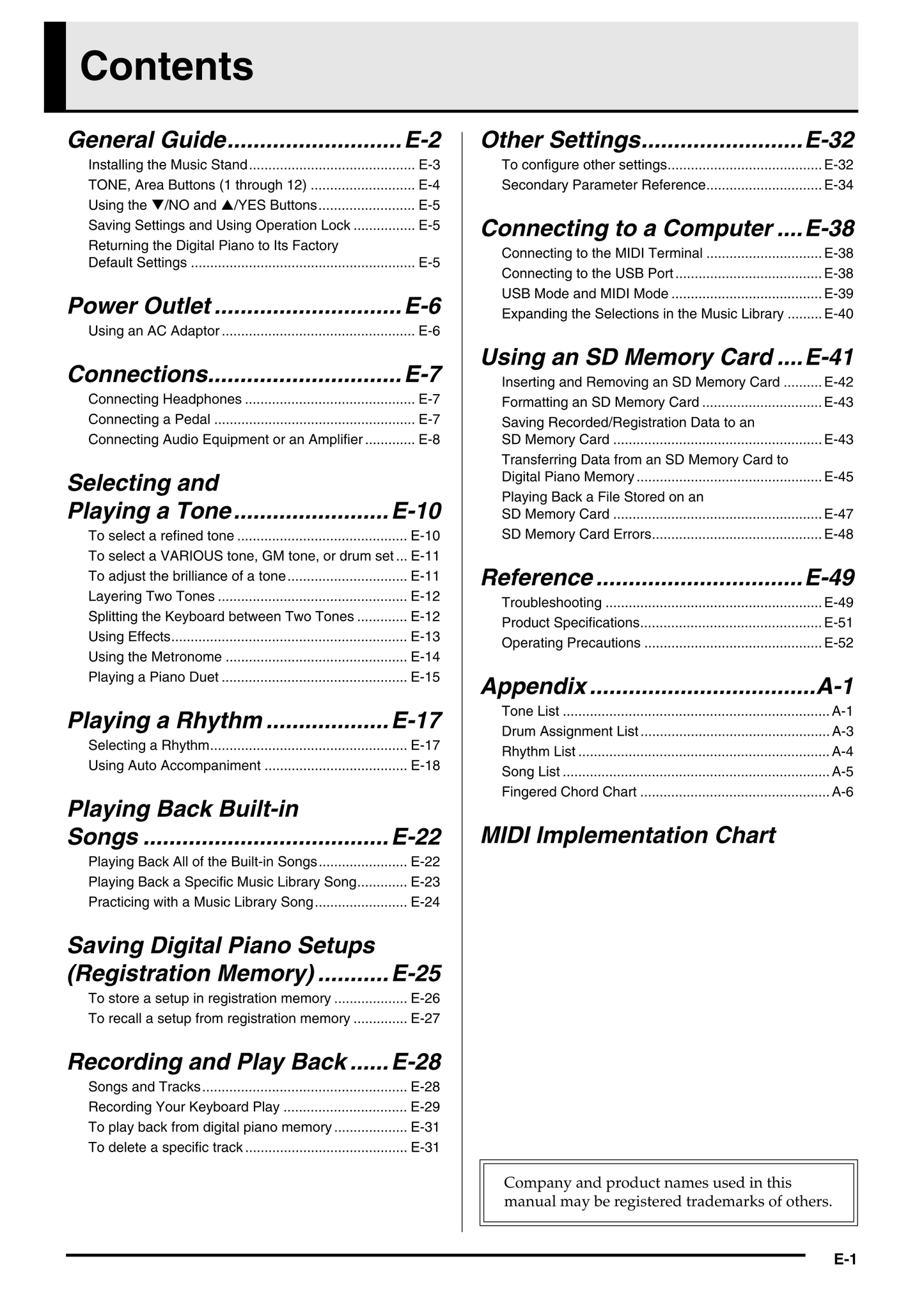 Casio PX-320 Keyboard Piano Owner's/ User Manual (Pages: 62)