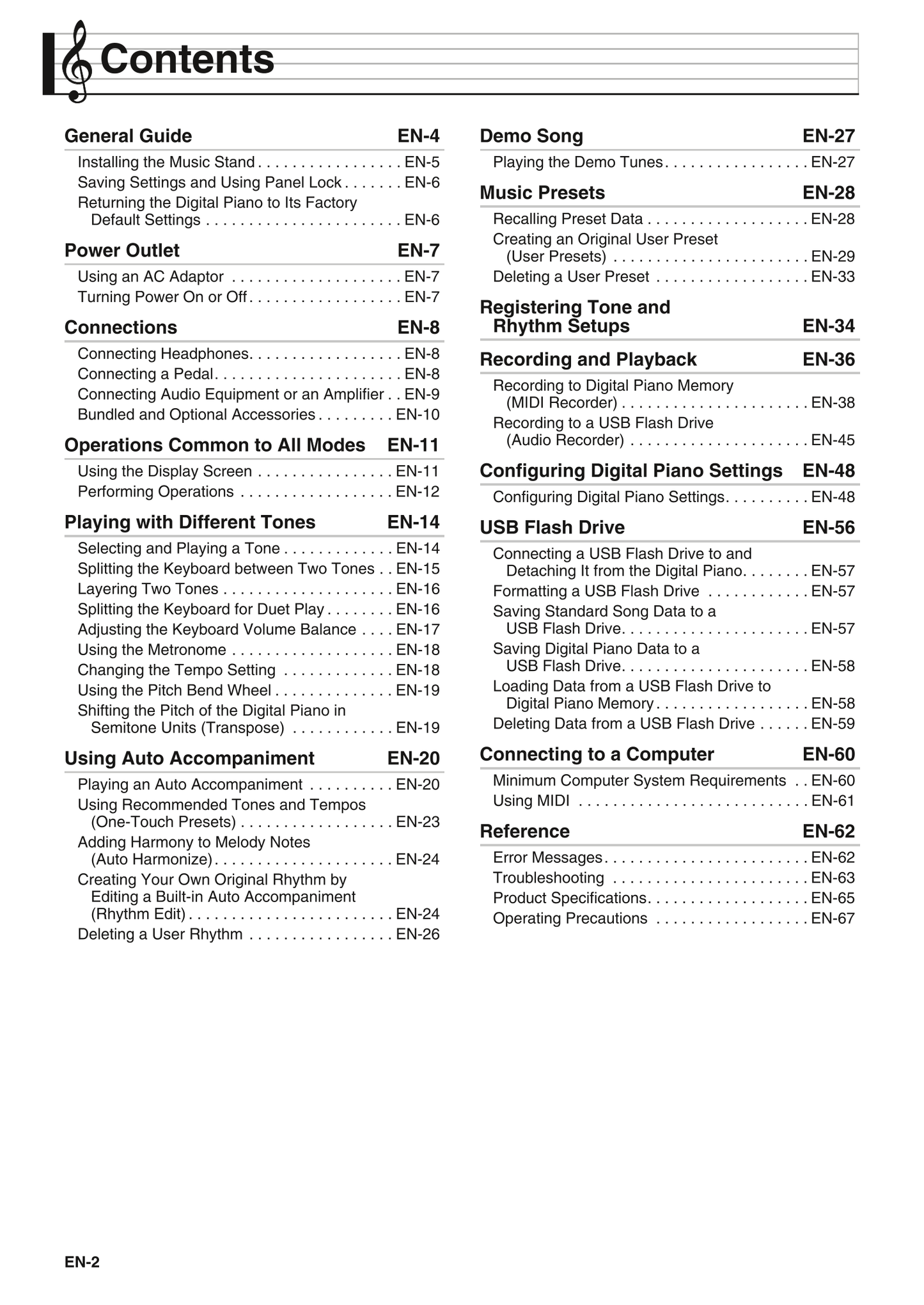 Casio PX-360 Keyboard Piano Owner's/ User Manual (Pages: 91)