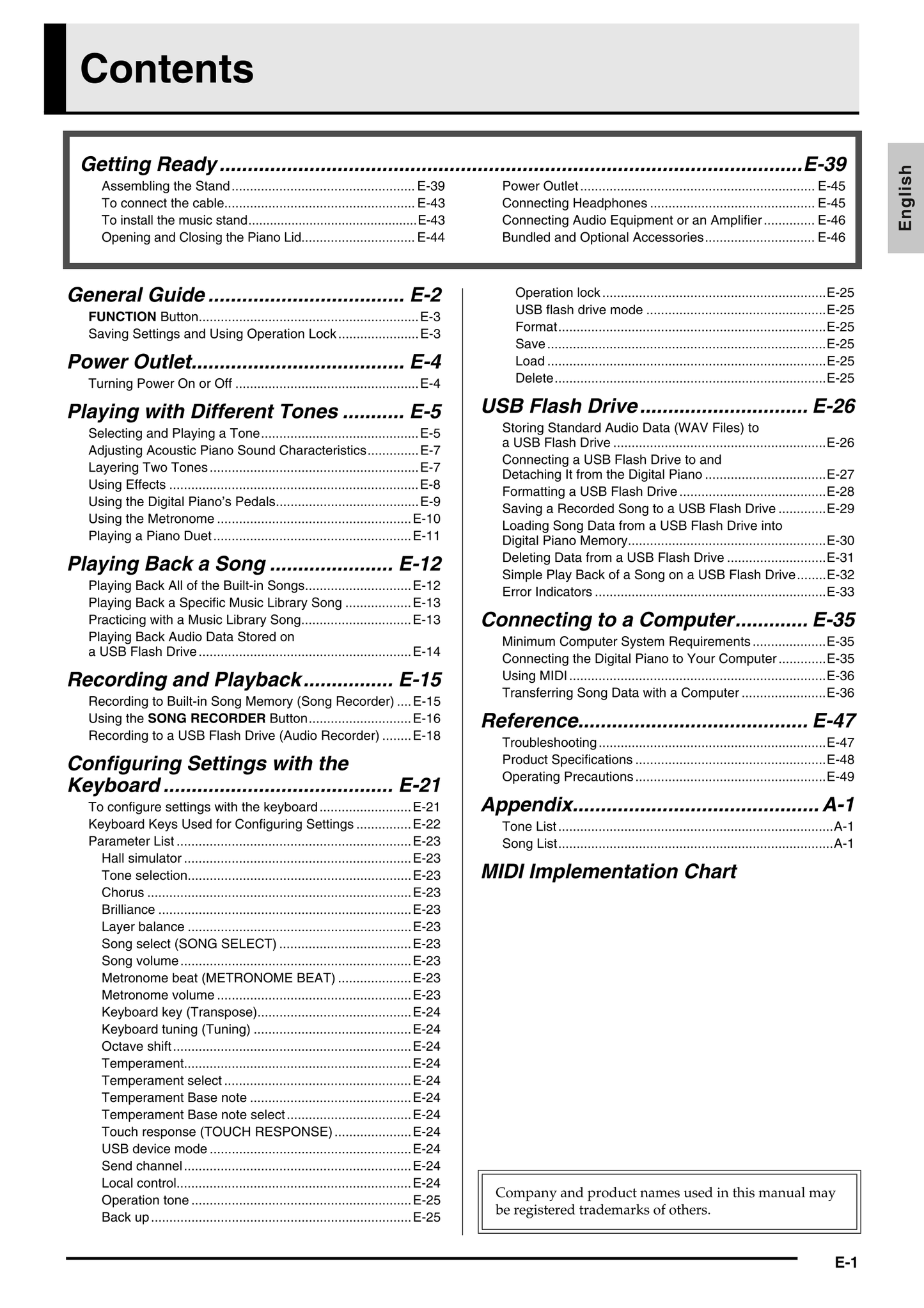 Casio PX-A800 Keyboard Piano Owner's/ User Manual (Pages: 56)