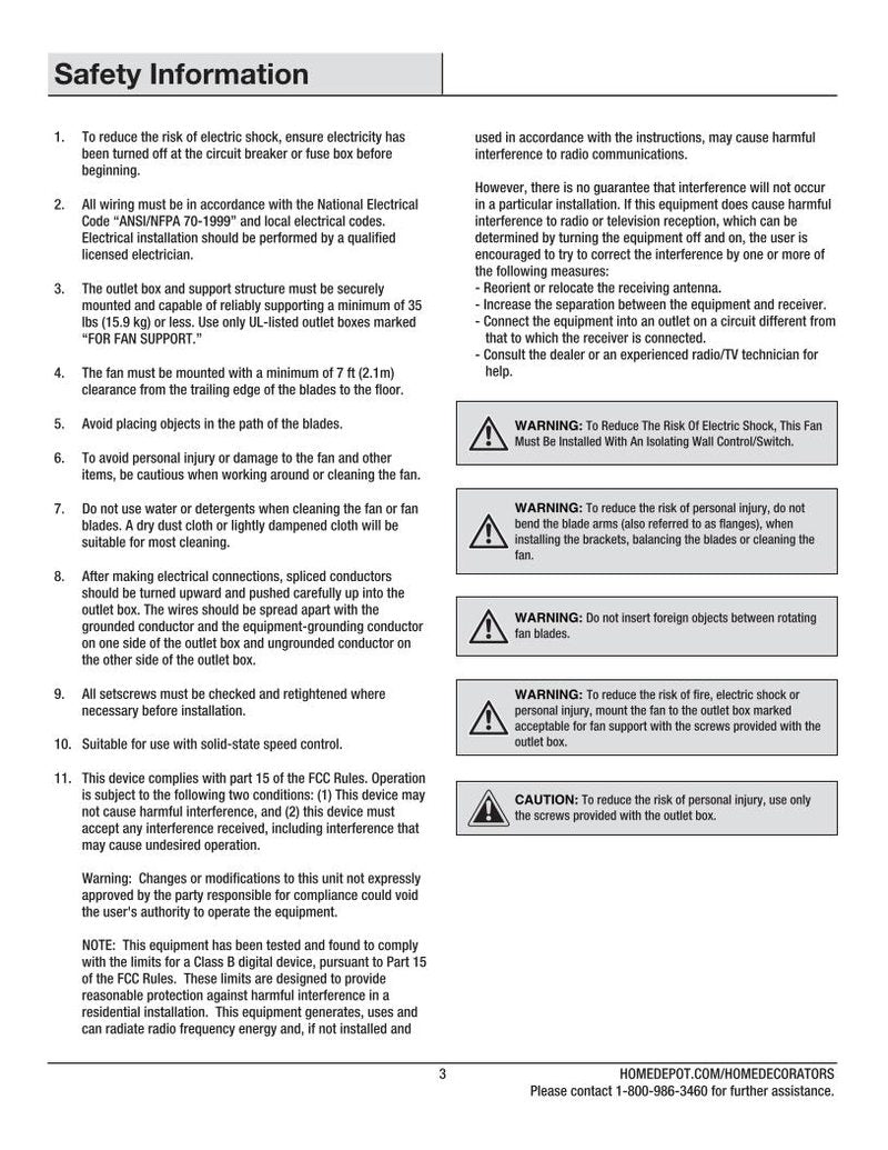 Home Decorators Collection KENSGROVE LED 54 IN YG493AEB YG493AWH Ceiling Fan Operating Manual