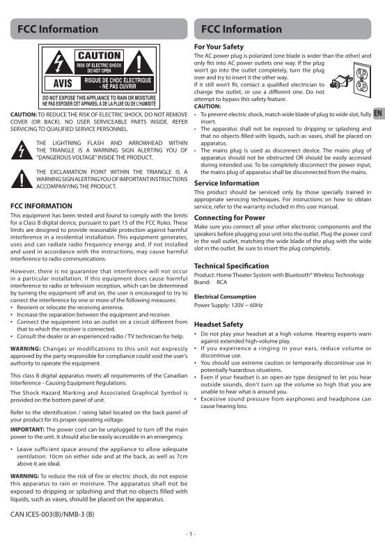RCA RT2781 BE Audio/Video Receiver Operating Manual