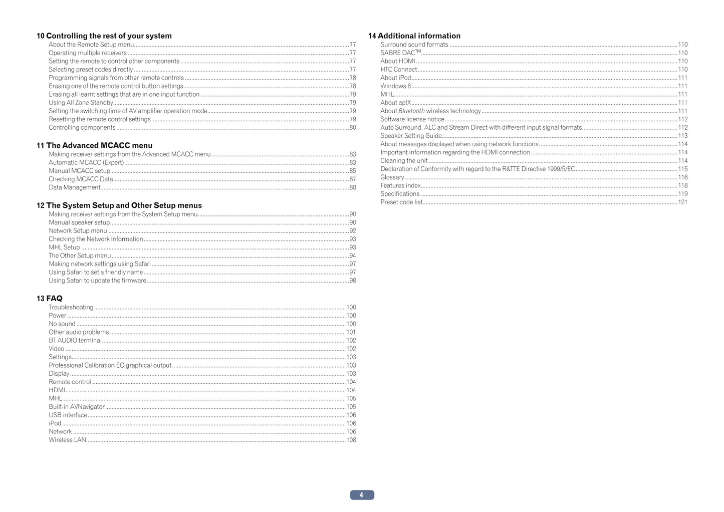 Pioneer SC-1224-K/S & SC-2024-K/S Receiver Owner/ User Manual (Pages: 126)