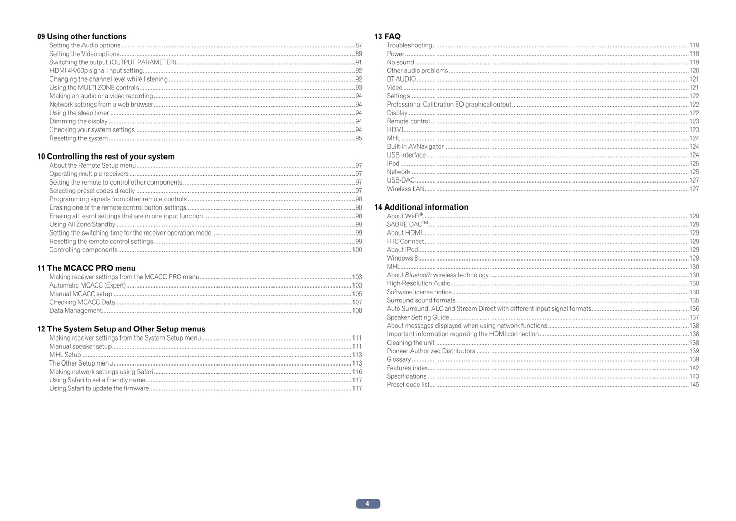 Pioneer SC-LX79 & SC-LX89 Receiver Owner/ User Manual (Pages: 150)