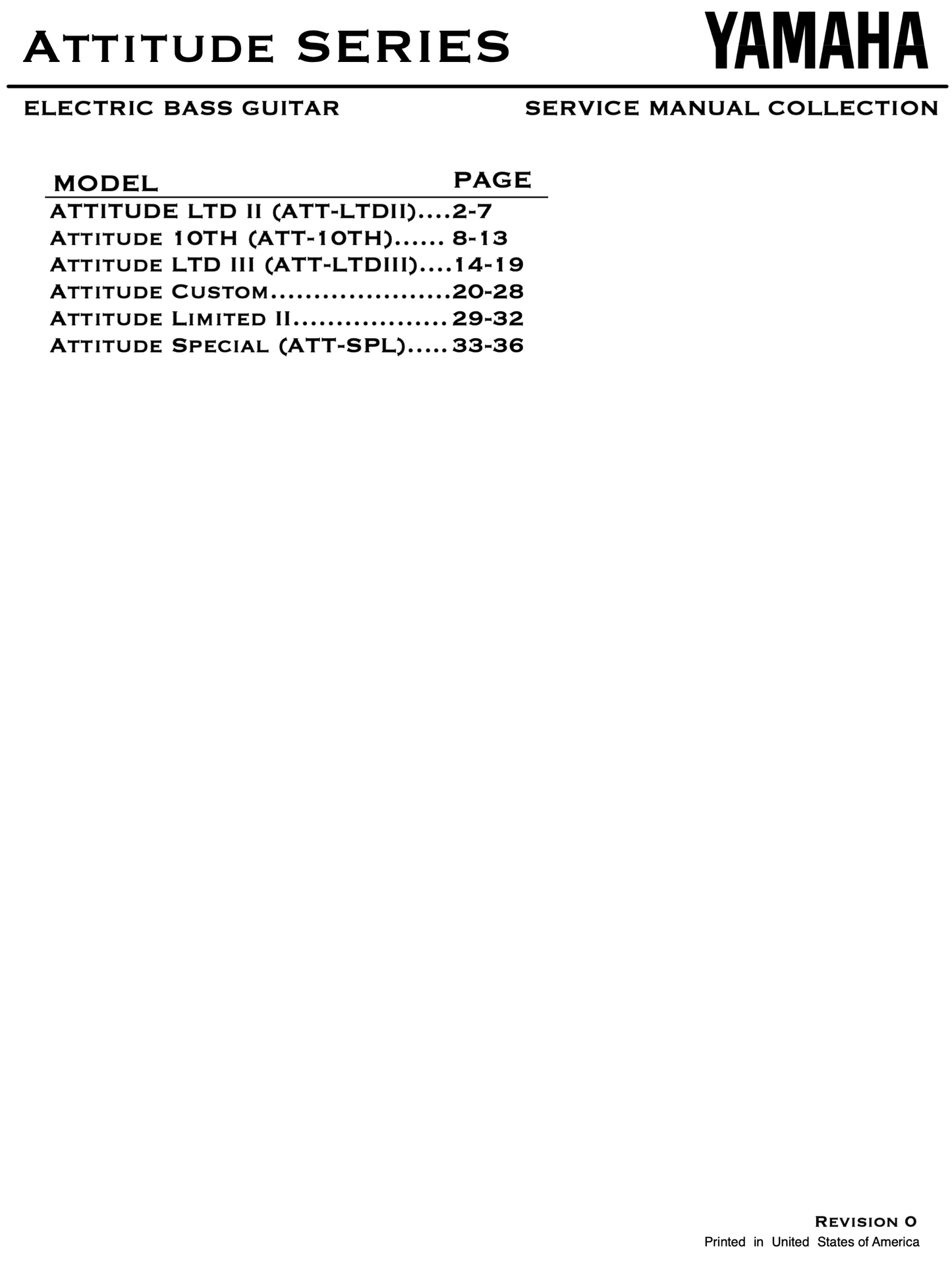 Yamaha Bass Guitar Service Manual Ultimate Collection (Manuals: 58; Pages: 370)