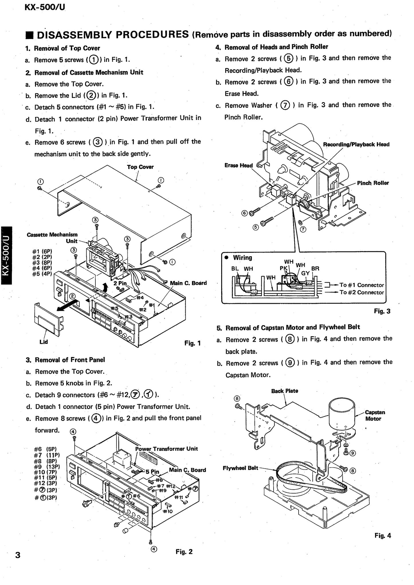 Yamaha KX-500 & KX-500U Cassette Deck Service Manual (Pages: 33)