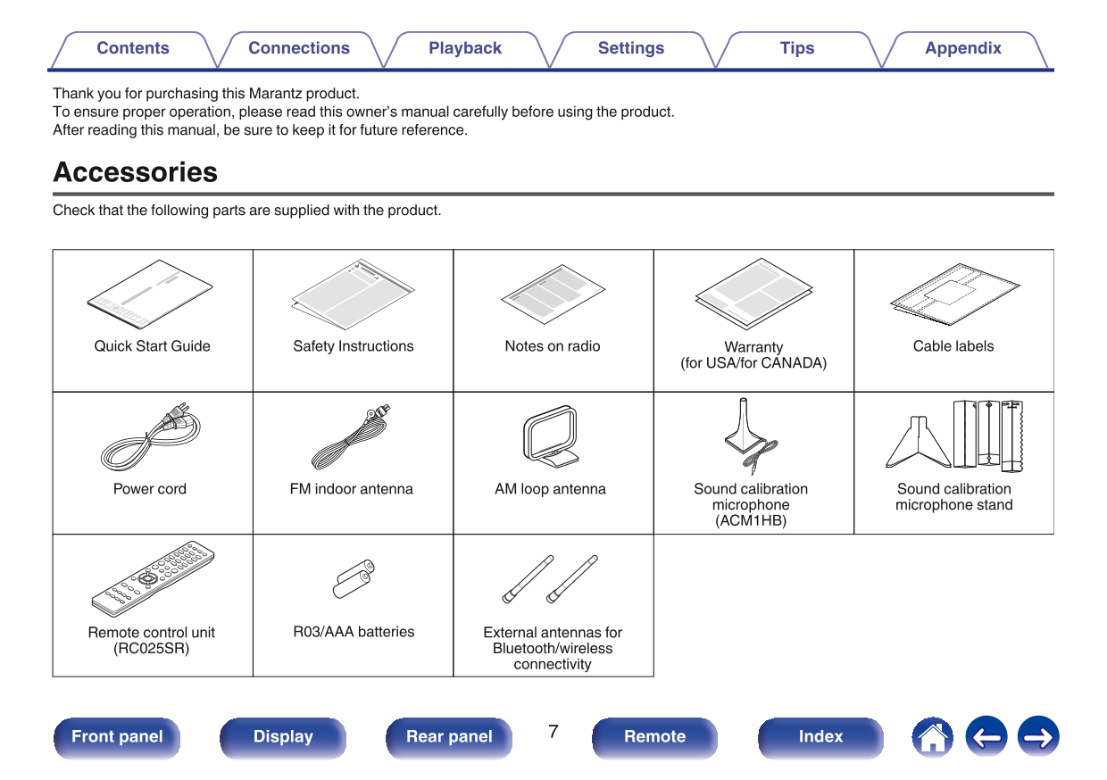 Marantz SR6010 AV Receiver Owner/ User Manual (Pages: 322)