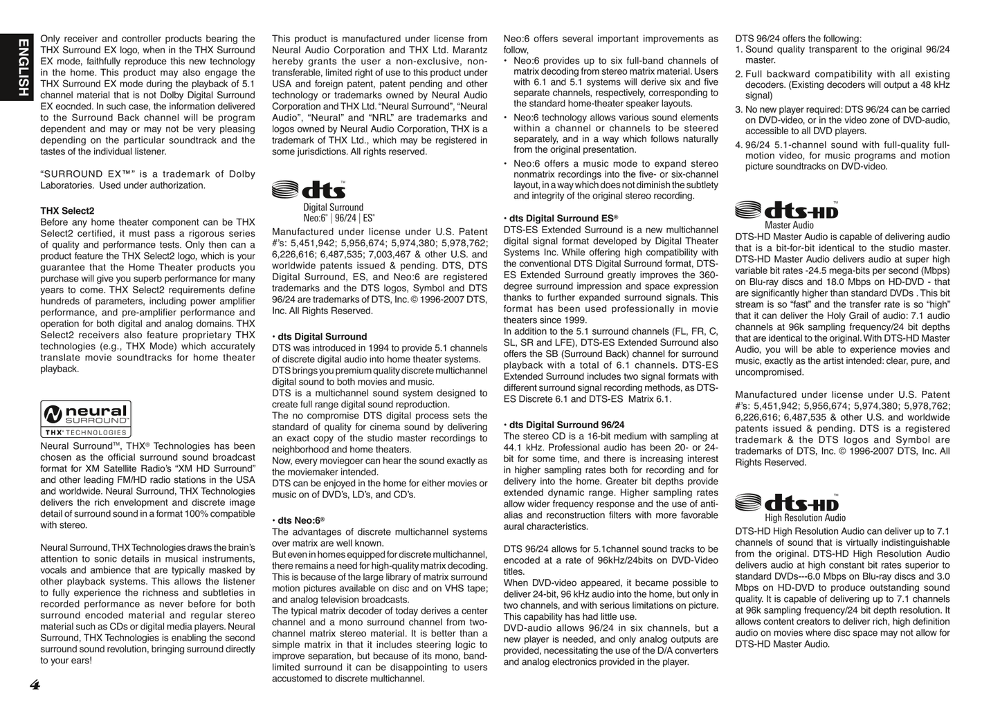Marantz SR7002 & SR8002 AV Receiver Owner/ User Manual (Pages: 94)