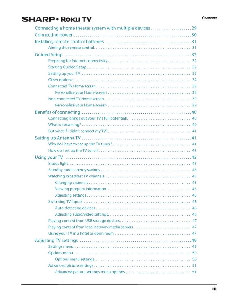 Sharp LC43LB371U LC43LB371UA LC43LB371UB TV Operating Manual