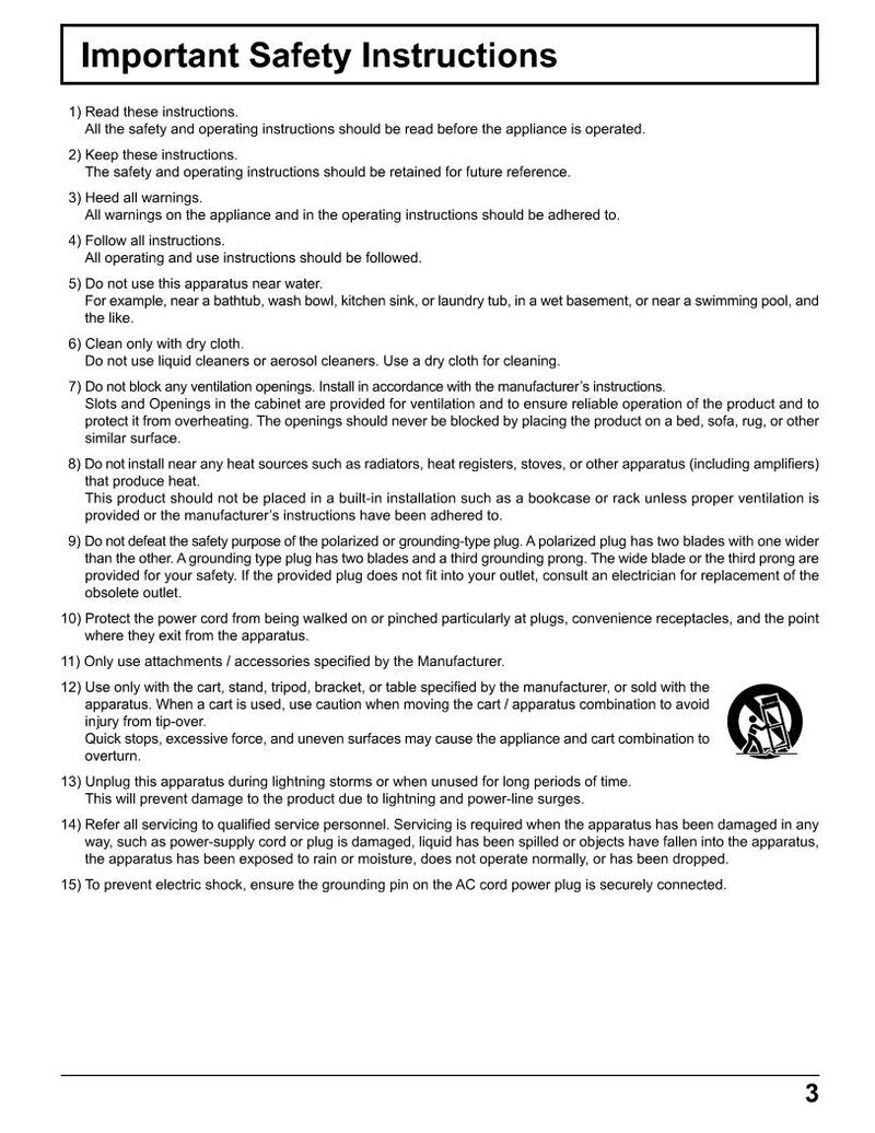 Panasonic TH37PHD8 TH37PWD6 TH37PWD8 TV Operating Manual