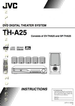 JVC SPTHA25 THA25 XVTHA25 DVD Player Operating Manual