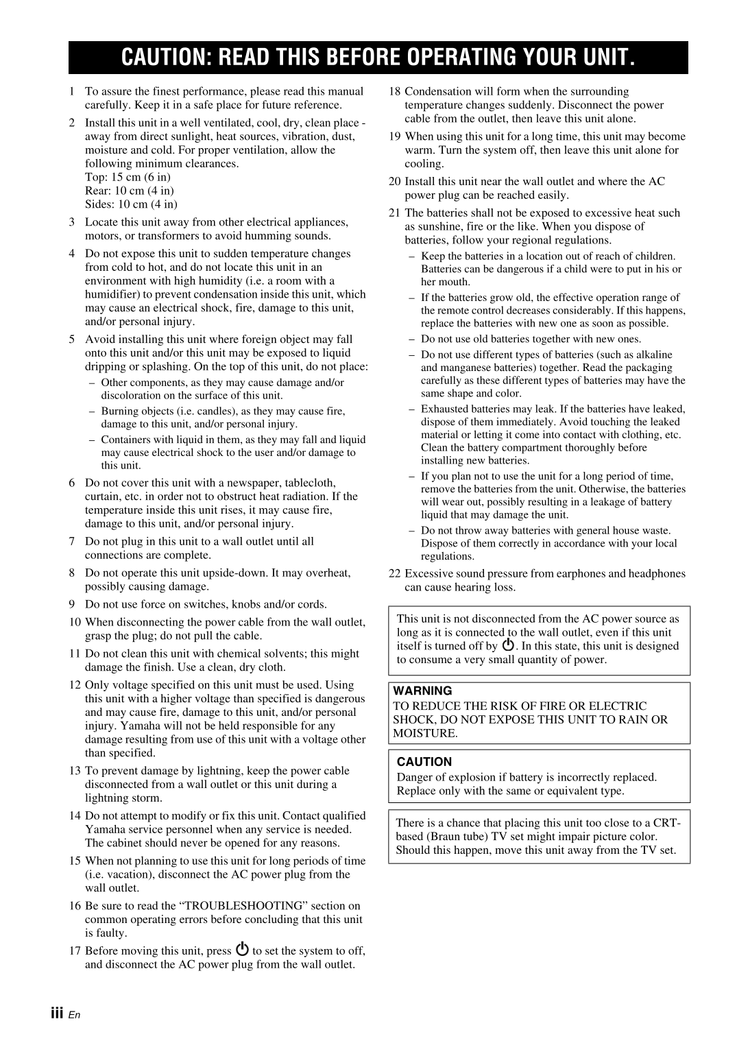 Yamaha TSX-B232 Audio System Owner's/ User Manual (Pages: 80)