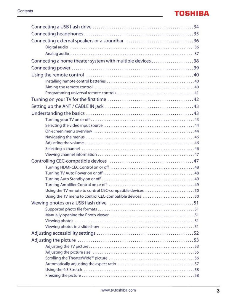 Toshiba 43L420UOM TV Operating Manual