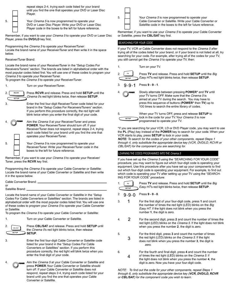 One For All URC5600 & Codes Universal Remote Control Operating Manual