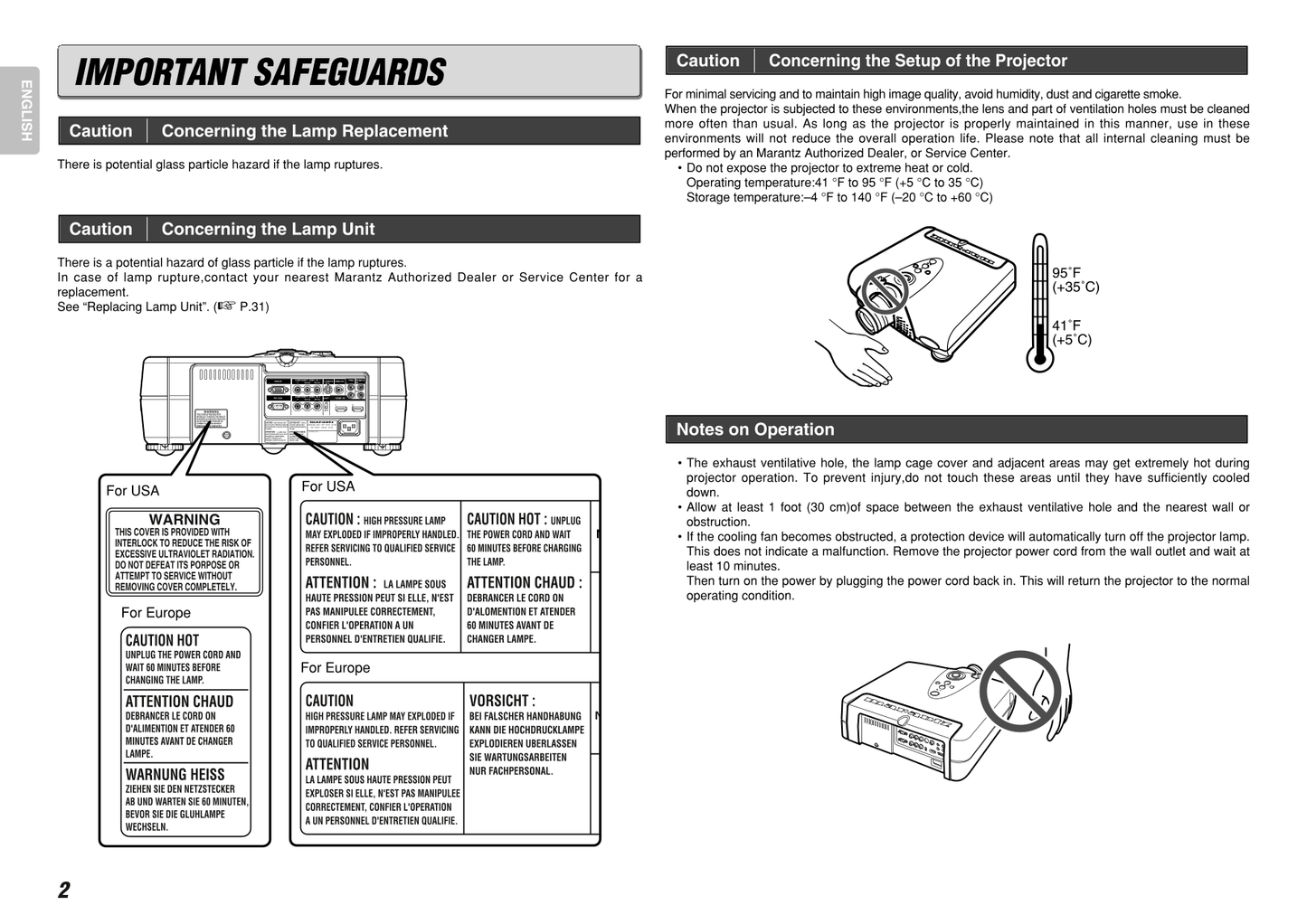 Marantz VP-11 S 2 DLP Projector Owner/ User Manual (Pages: 42)