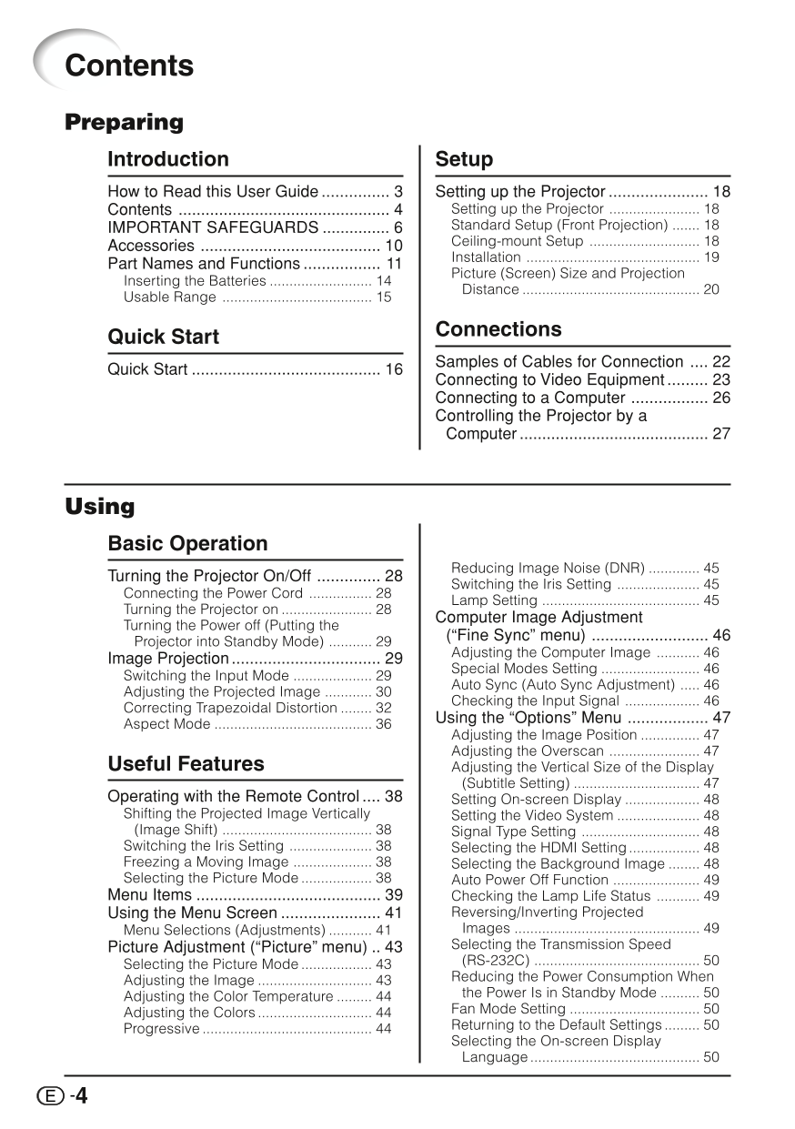 Marantz VP4001 DLP Projector Owner/ User Manual (Pages: 66)