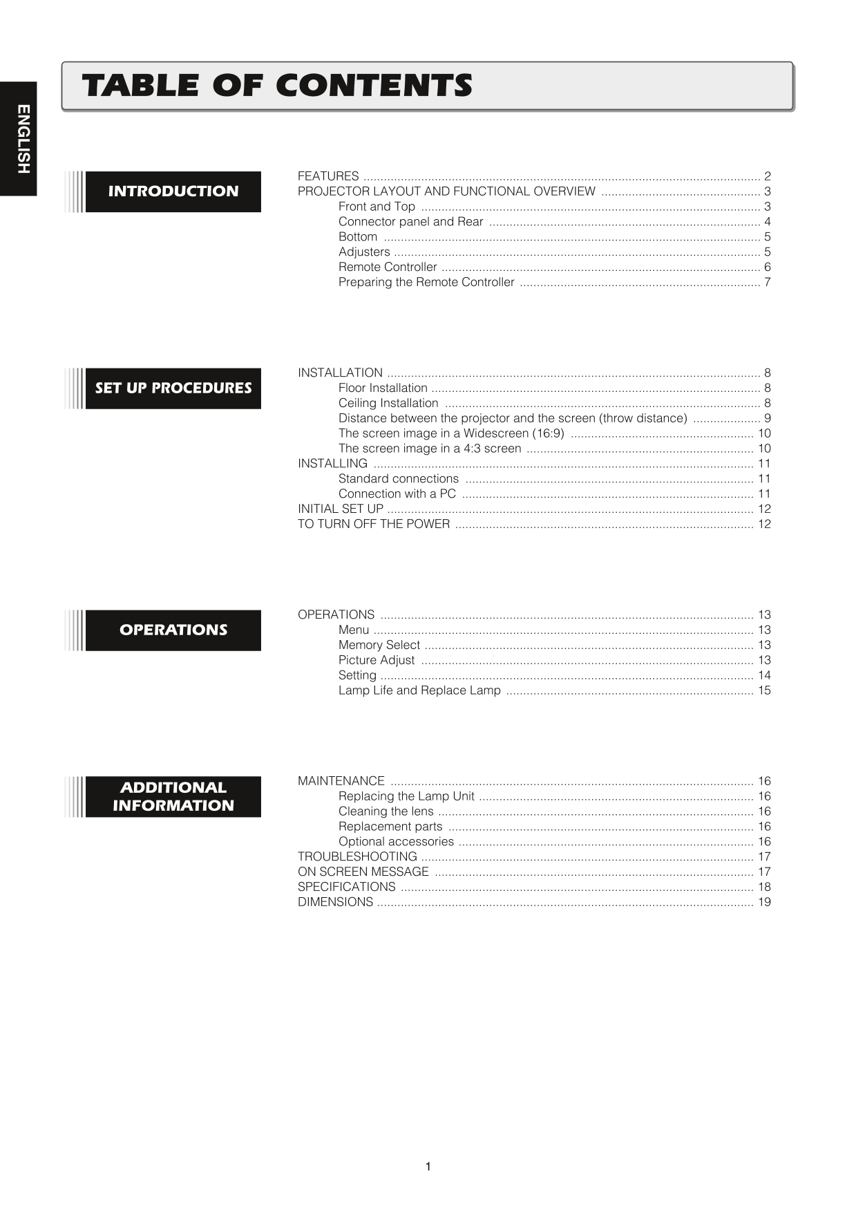 Marantz VP8100 Video Projector Owner/ User Manual (Pages: 24)
