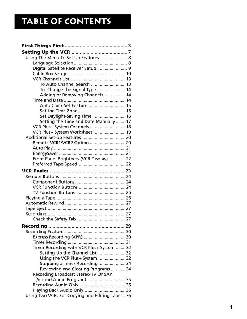RCA VR650HF TV Operating Manual