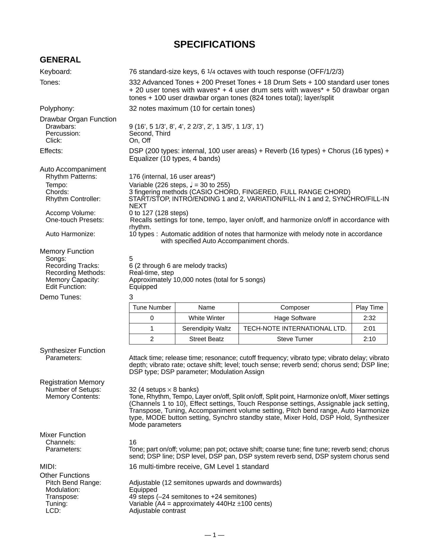 Casio WK-3700 Keyboard Piano Service Manual (Pages: 33)
