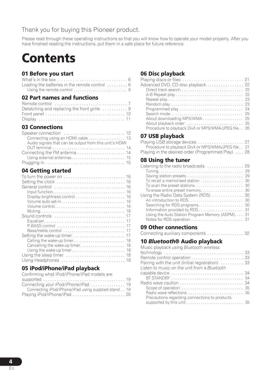 Pioneer X-HM32 V-K & V-S DVD Player Receiver Owner/ User Manual (Pages: 46)