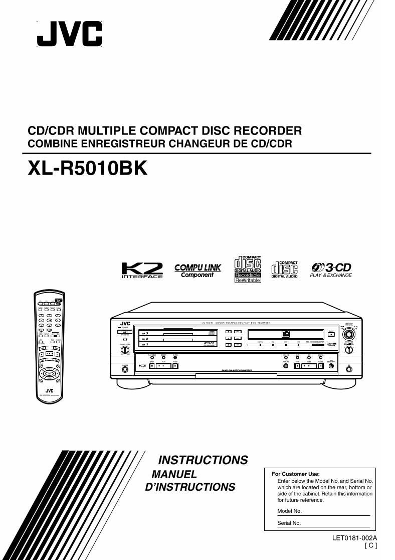 JVC XLR5010BK Audio System Operating Manual