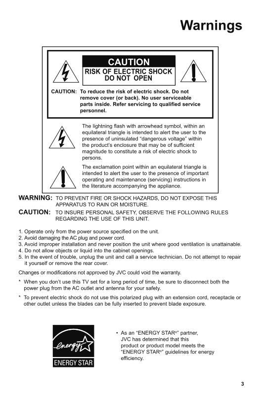JVC LT42 P 789 LT47 LT52 TV Operating Manual