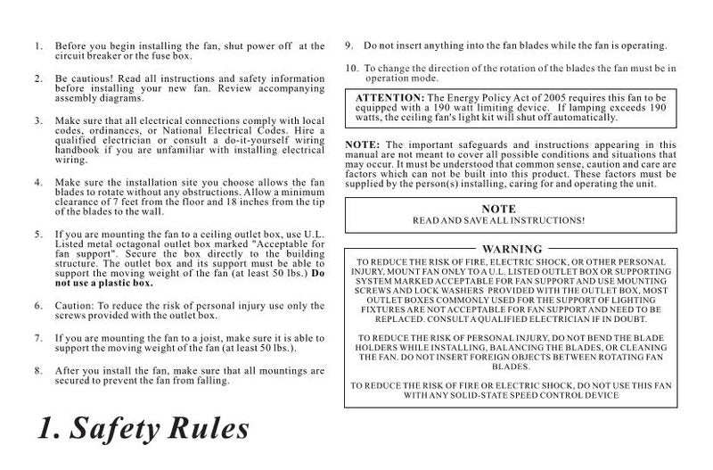 Hampton Bay 34317 Sullivan 54 in. Iron Oxide/Copper Plated Ceiling Fan Operating Manual