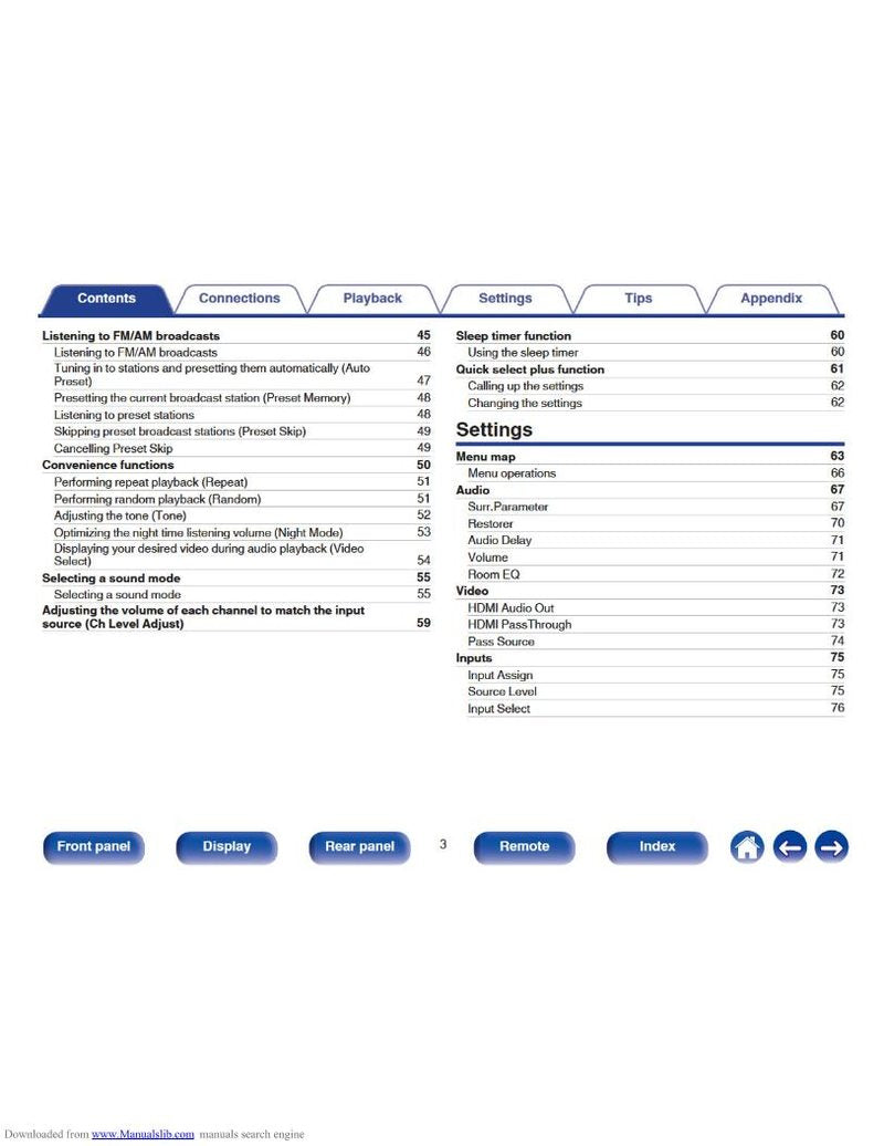 Denon AVRS500 BT Audio/Video Receiver Operating Manual