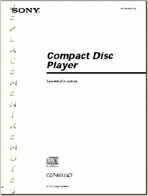 Sony CDPM333ES Audio System Operating Manual