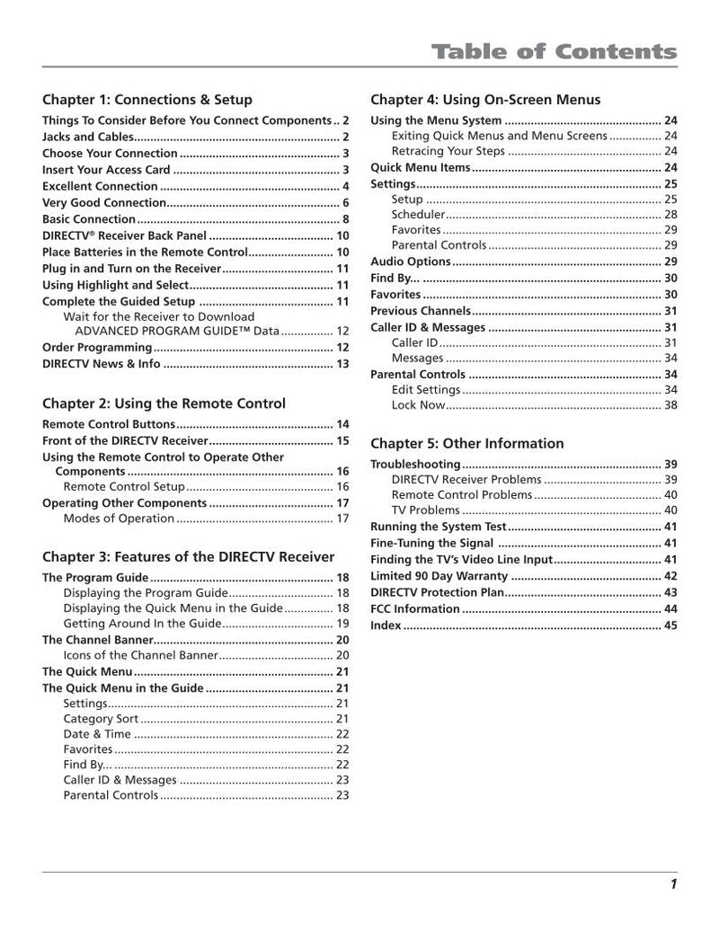 DirecTv DTVSYSTEMOM TV Operating Manual