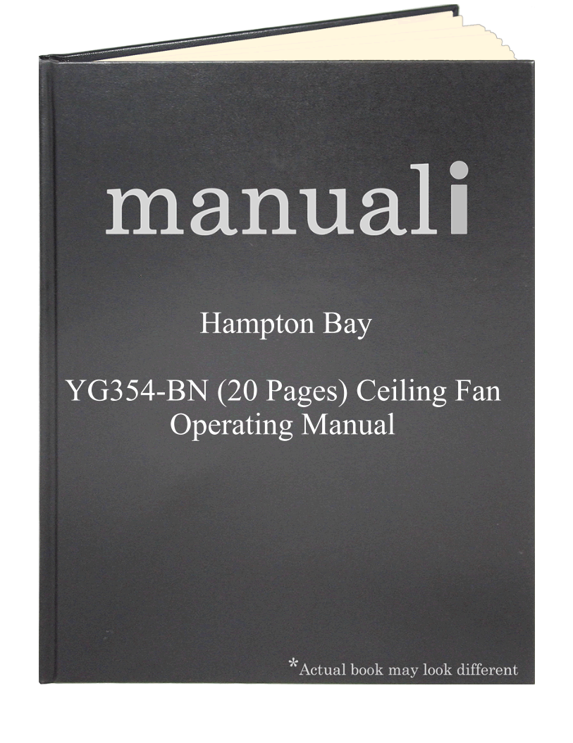 Hampton Bay YG354-BN (20 pages) Ceiling Fan Operating Manual