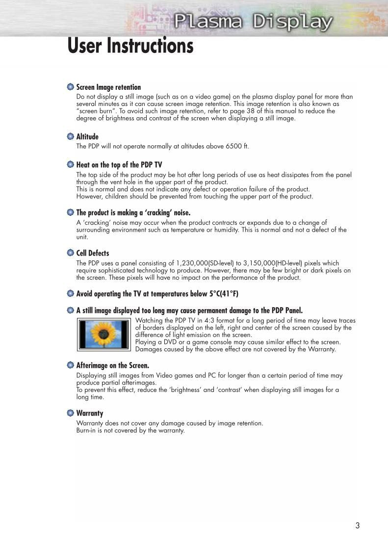 Samsung HPP3761 TV Operating Manual