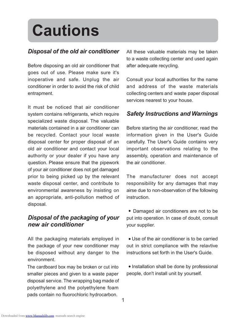 Haier HSU24 VH 7G Operating Manual