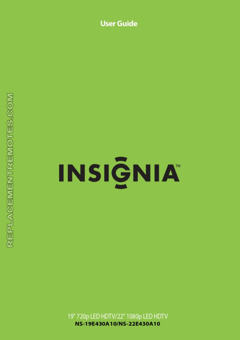 Insignia NS19 E 430A10 NS22 430A10A TV Operating Manual