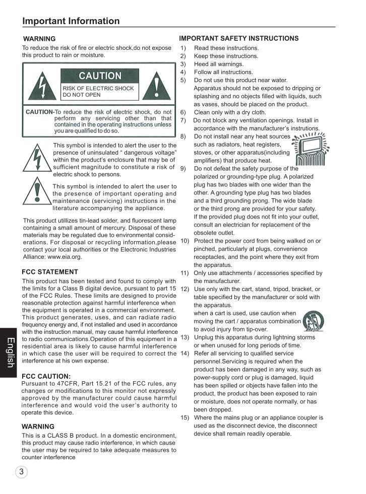 Jensen JE5015 TV/DVD Combo Operating Manual