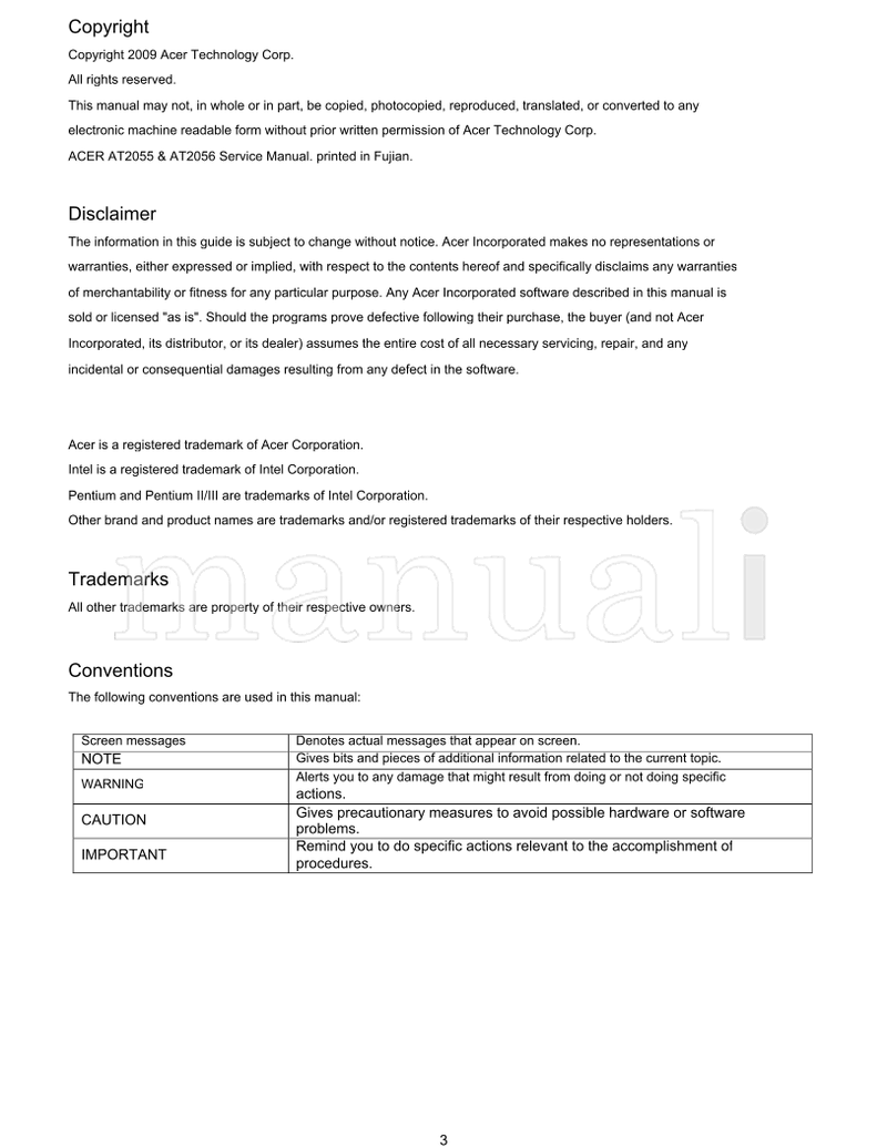 Acer AT2055 AT2056 (74 pages) TV Service Manual