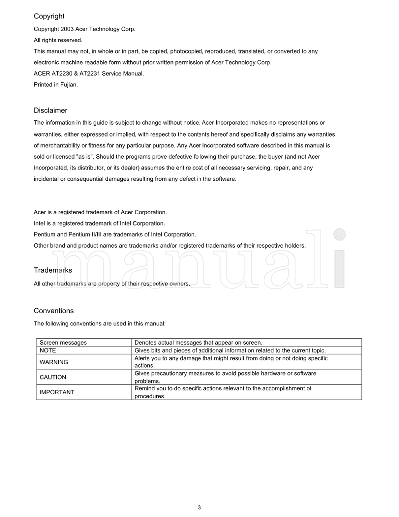 Acer AT2230 AT2231 (60 pages) TV Service Manual