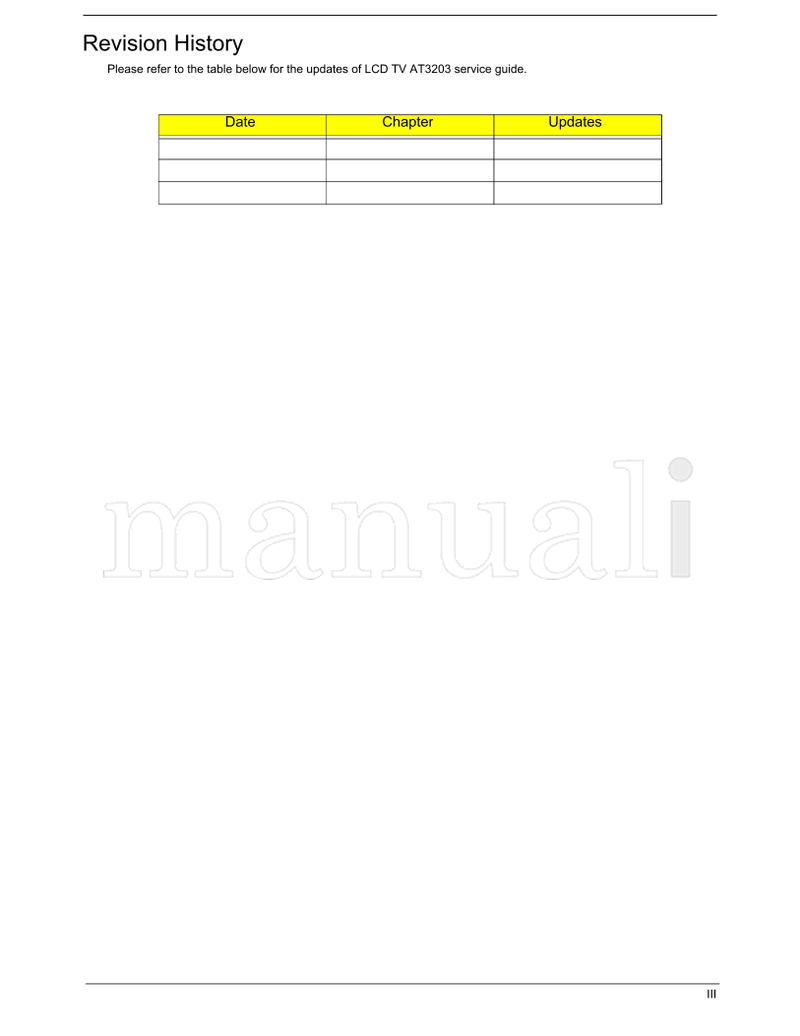 Acer AT3203 (65 pages) TV Service Manual
